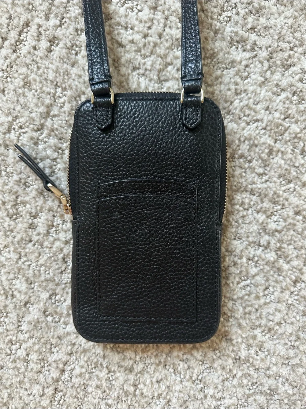 kate spade Black Pebbled Leather Crossbody Phone Pouch